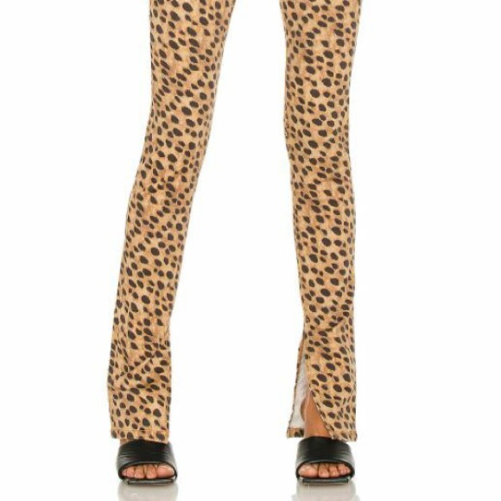 WEWOREWHAT women jeans Stiletto slit Cheetah W32